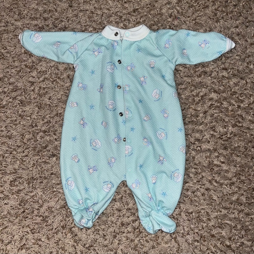 Baby Vintage 90s Button Down Footsie Sleeper Size 6-9 months